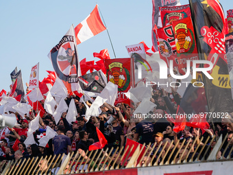 Team of AC Monza supporters during AC Monza against US Cremonese, Serie A, at U-Power Stadium in Monza on March, 18th 2023. (