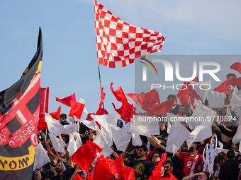 Team of AC Monza supporters during AC Monza against US Cremonese, Serie A, at U-Power Stadium in Monza on March, 18th 2023. (