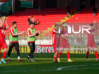 Team of AC Monza players thanks the fans during AC Monza against US Cremonese, Serie A, at U-Power Stadium in Monza on March, 18th 2023. (