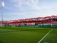 Team of AC Monza fans during AC Monza against US Cremonese, Serie A, at U-Power Stadium in Monza on March, 18th 2023. (