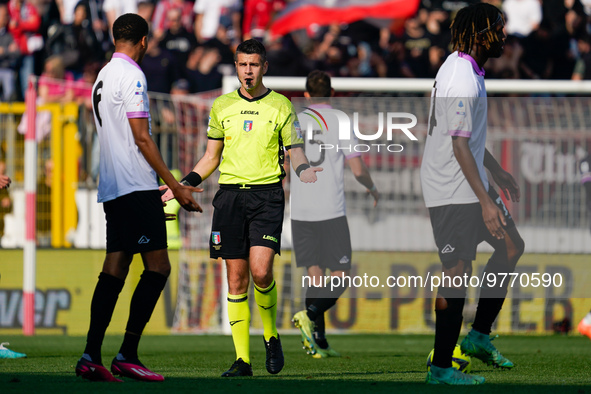 Antonio Giua, referee, during AC Monza against US Cremonese, Serie A, at U-Power Stadium in Monza on March, 18th 2023. 