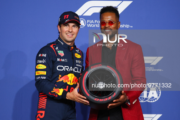 PEREZ Sergio (mex), Red Bull Racing RB19, portrait. Patrice Evra during the Formula 1 STC Saudi Arabian Grand Prix 2023, 2nd round of the 20...