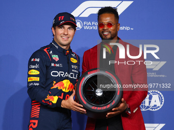 PEREZ Sergio (mex), Red Bull Racing RB19, portrait. Patrice Evra during the Formula 1 STC Saudi Arabian Grand Prix 2023, 2nd round of the 20...