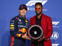 PEREZ Sergio (mex), Red Bull Racing RB19, portrait. Patrice Evra during the Formula 1 STC Saudi Arabian Grand Prix 2023, 2nd round of the 20...