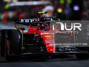 55 SAINZ Carlos (spa), Scuderia Ferrari SF-23, action during the Formula 1 STC Saudi Arabian Grand Prix 2023, 2nd round of the 2023 Formula...