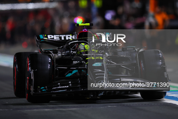 44 HAMILTON Lewis (gbr), Mercedes AMG F1 Team W14, action during the Formula 1 STC Saudi Arabian Grand Prix 2023, 2nd round of the 2023 Form...