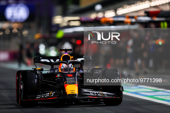 01 VERSTAPPEN Max (nld), Red Bull Racing RB19, action during the Formula 1 STC Saudi Arabian Grand Prix 2023, 2nd round of the 2023 Formula...