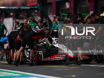 20 MAGNUSSEN Kevin (den), Haas F1 Team VF-23 Ferrari, action during the Formula 1 STC Saudi Arabian Grand Prix 2023, 2nd round of the 2023 F...