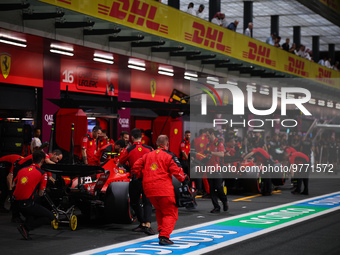 55 SAINZ Carlos (spa), Scuderia Ferrari SF-23, action 16 LECLERC Charles (mco), Scuderia Ferrari SF-23, action during the Formula 1 STC Saud...