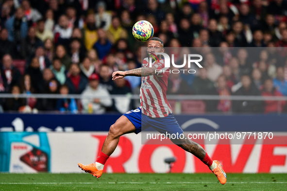 Memphis Depay during La Liga match between Atletico de Madrid and Valencia CF at Civitas Metropolitano on March 18, 2023 in Madrid, Spain. 