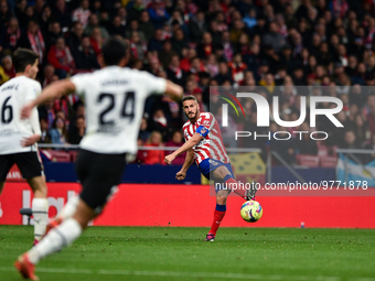 Koke during La Liga match between Atletico de Madrid and Valencia CF at Civitas Metropolitano on March 18, 2023 in Madrid, Spain. (