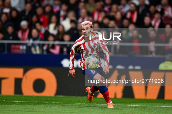 Antoine Griezmann during La Liga match between Atletico de Madrid and Valencia CF at Civitas Metropolitano on March 18, 2023 in Madrid, Spai...