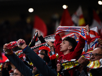 Atletico supporters during La Liga match between Atletico de Madrid and Valencia CF at Civitas Metropolitano on March 18, 2023 in Madrid, Sp...