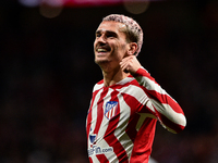 Antoine Griezmann celebrates a goal during La Liga match between Atletico de Madrid and Valencia CF at Civitas Metropolitano on March 18, 20...