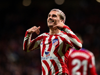 Antoine Griezmann celebrates a goal during La Liga match between Atletico de Madrid and Valencia CF at Civitas Metropolitano on March 18, 20...