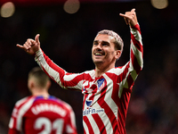 Antoine Griezmann celebrates a goal during La Liga match between Atletico de Madrid and Valencia CF at Civitas Metropolitano on March 18, 20...