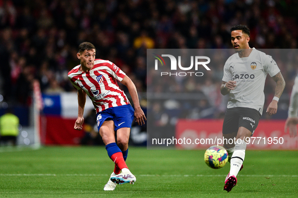 Nahuel Molina during La Liga match between Atletico de Madrid and Valencia CF at Civitas Metropolitano on March 18, 2023 in Madrid, Spain. 