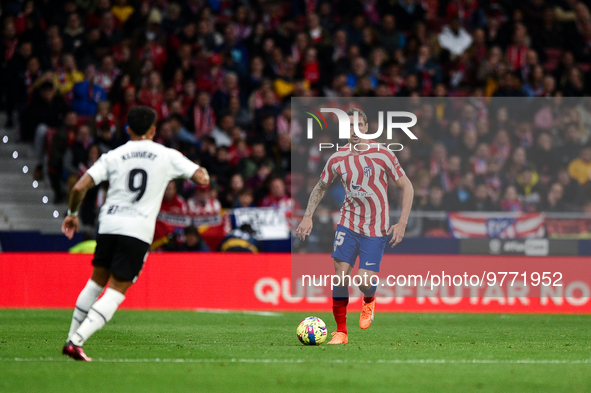 Stefan Savic during La Liga match between Atletico de Madrid and Valencia CF at Civitas Metropolitano on March 18, 2023 in Madrid, Spain. 