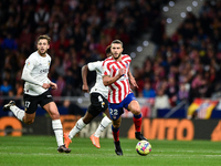 Mario Hermoso during La Liga match between Atletico de Madrid and Valencia CF at Civitas Metropolitano on March 18, 2023 in Madrid, Spain. (