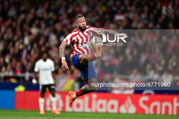 Memphis Depay during La Liga match between Atletico de Madrid and Valencia CF at Civitas Metropolitano on March 18, 2023 in Madrid, Spain. 