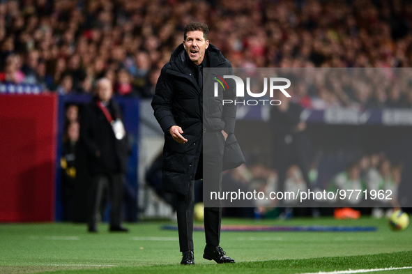 Diego Pablo Simeone during La Liga match between Atletico de Madrid and Valencia CF at Civitas Metropolitano on March 18, 2023 in Madrid, Sp...