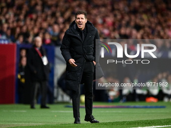 Diego Pablo Simeone during La Liga match between Atletico de Madrid and Valencia CF at Civitas Metropolitano on March 18, 2023 in Madrid, Sp...