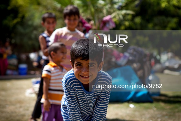 The kids in the unoffical camp of Qushtepa Park near Erbil been really happy to see foreign people who brought diversion into the hard camp...