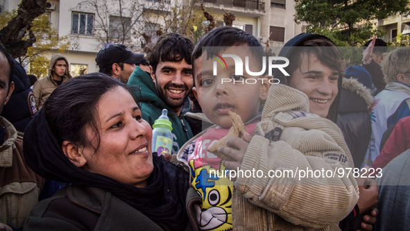 As the New Year approaches in to 2016, thousands of refugees continue to flood in to Greece, on December 30, 2015. When they reach Athens, m...