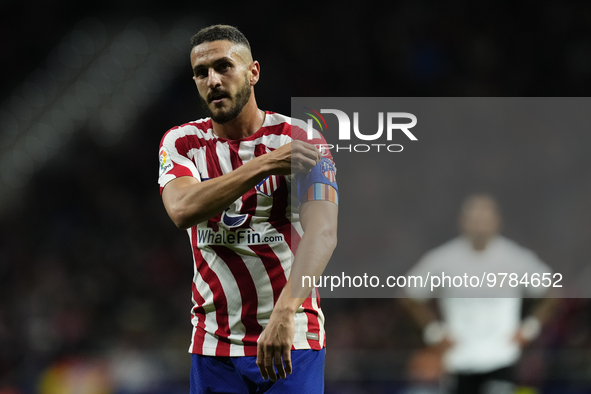 Koke Resurreccion central midfield of Atletico de Madrid and Spain during the La Liga Santander match between Atletico de Madrid and Valenci...