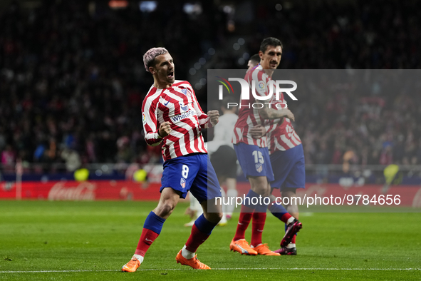 Antoine Griezmann second striker of Atletico de Madrid and France celebrates after scoring his sides first goal during the La Liga Santander...