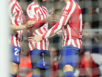 Thomas Lemar attacking midfield of Atletico de Madrid and France celebrates after scoring his sides first goal during the La Liga Santander...