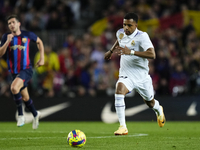 Rodrygo Goes right winger of Real Madrid and Brazil runs with the ball during the La Liga Santander match between FC Barcelona and Real Madr...