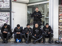 Police prepared to meet protesters on May Day in Istanbul on May 1, 2014. Turkish police used water canons and tear gas to disperse thousand...
