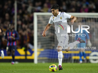 Marco Asensio right winger of Real Madrid and Spain runs with the ball during the La Liga Santander match between FC Barcelona and Real Madr...