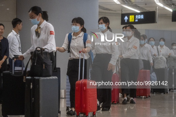 Healthcare Professionals participating in the Exchange Programme arriving at the West Kowloon High Speed Railway station on April 17, 2023 i...