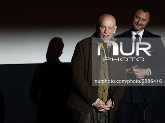 John Malkovich during the opening ceremony of the Off Camera Festival in Krakow, Poland on April 28, 2023. (