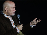 John Malkovich during the opening ceremony of the Off Camera Festival in Krakow, Poland on April 28, 2023. (